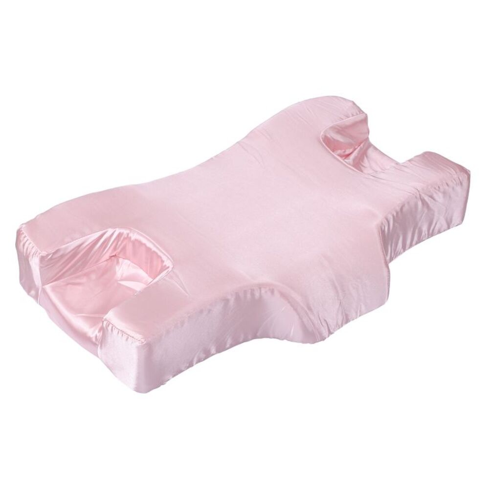 Memory Foam Satin Home Neck Support Sleeping Pillow Pink
